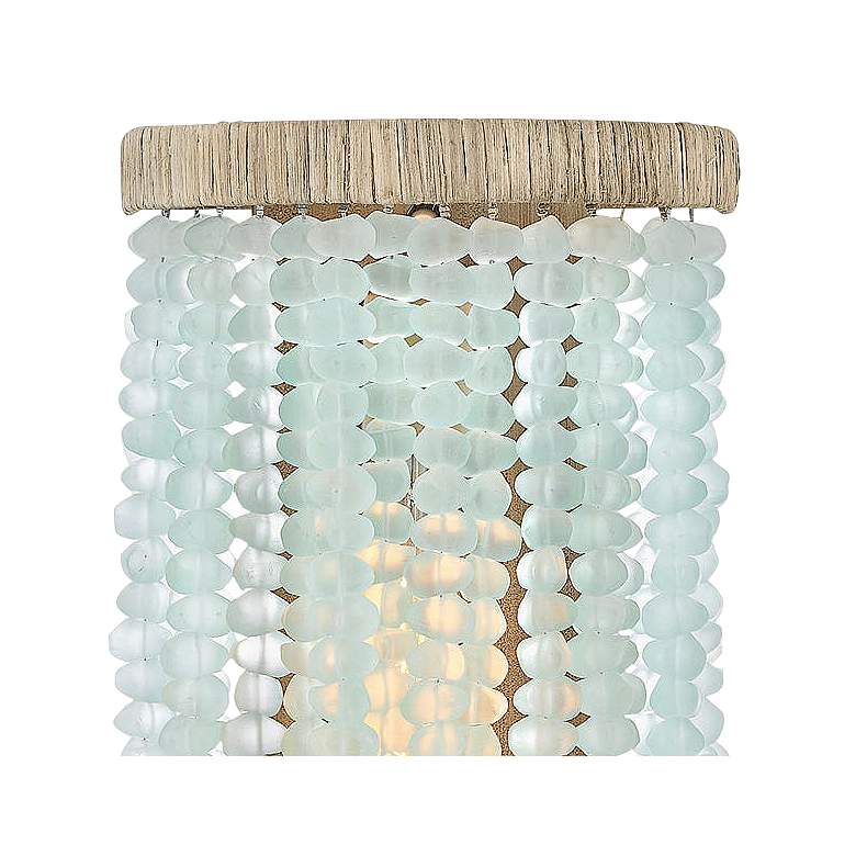 Image 2 Dune 16" High Burnished Gold Blue Sea Glass Wall Sconce more views