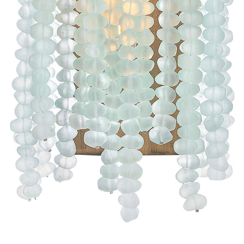 Image 3 Dune 16" High Burnished Gold Blue Sea Glass Wall Sconce more views