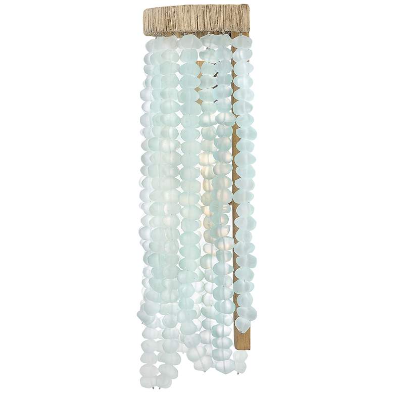 Image 6 Dune 16" High Burnished Gold Blue Sea Glass Wall Sconce more views