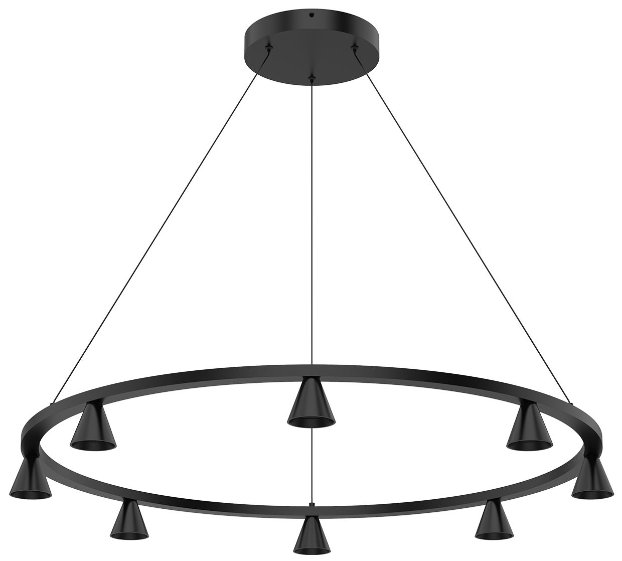 Image 2 Dune 33 1/4" Wide Black 8-Light LED Ring Chandelier