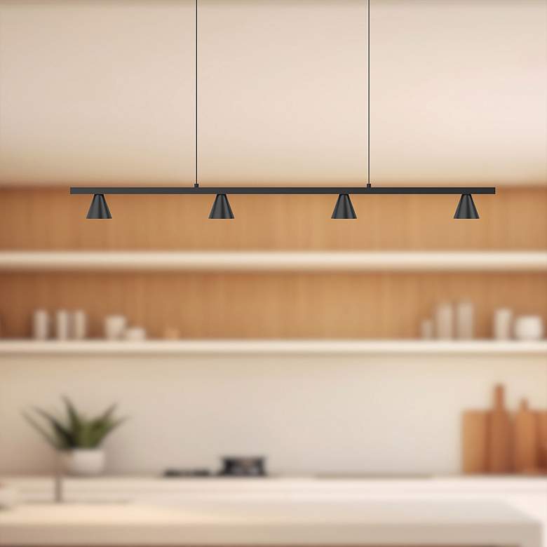Image 1 Dune 37" Wide Black 4-Light LED Linear Pendant
