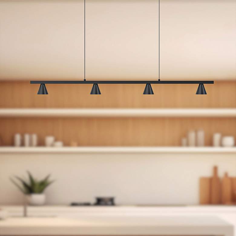 Image 3 Dune 37" Wide Black 4-Light LED Linear Pendant more views