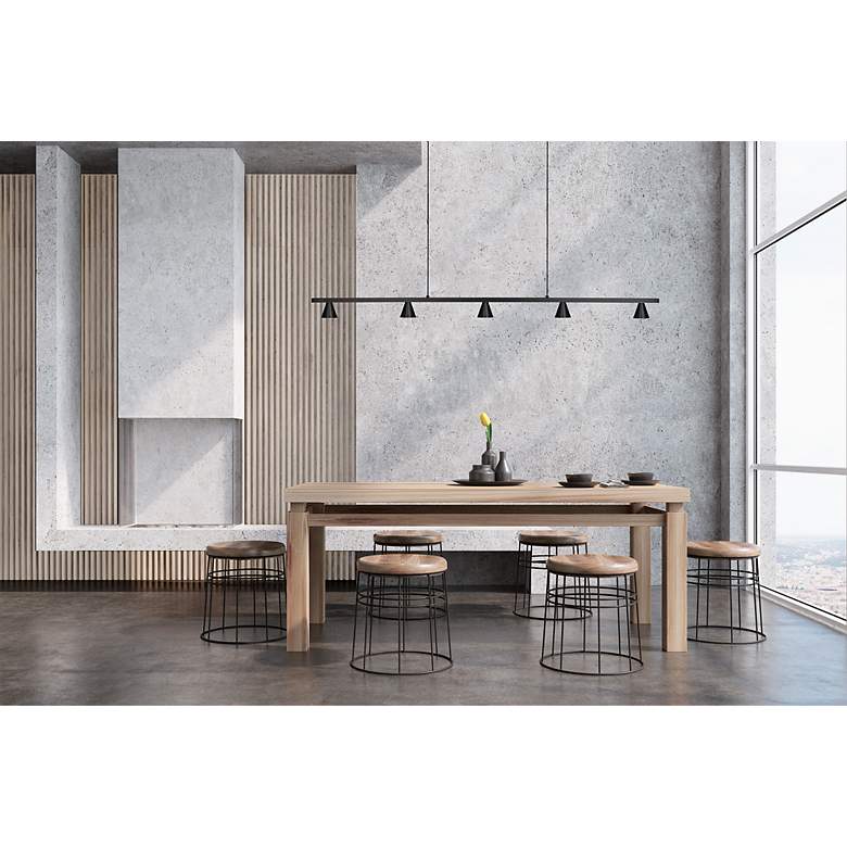 Image 3 Dune 47 1/2" Wide Black 5-Light LED Linear Pendant more views