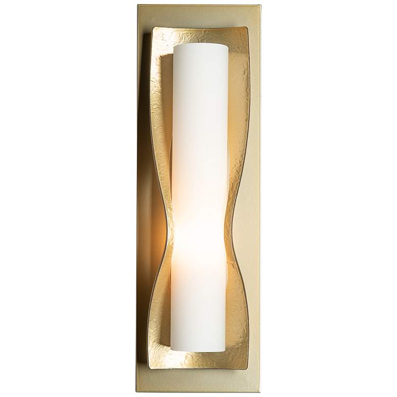 Image 2 Dune Sconce - Modern Brass Finish - Opal Glass