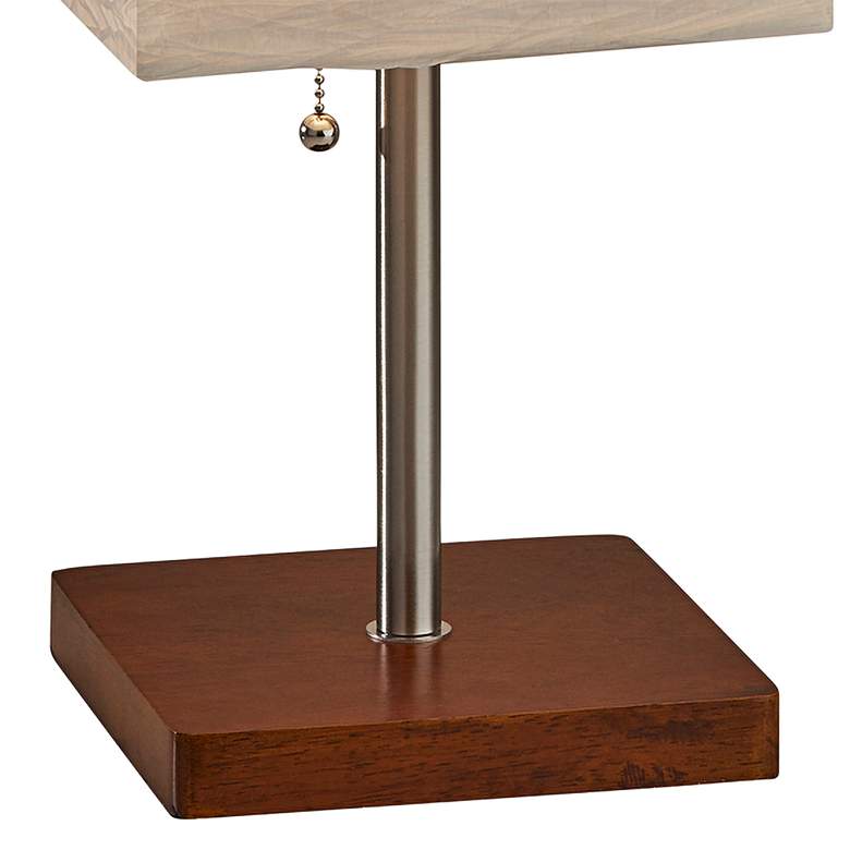 Image 3 Dune Walnut Wood and Brushed Steel Table Lamp more views