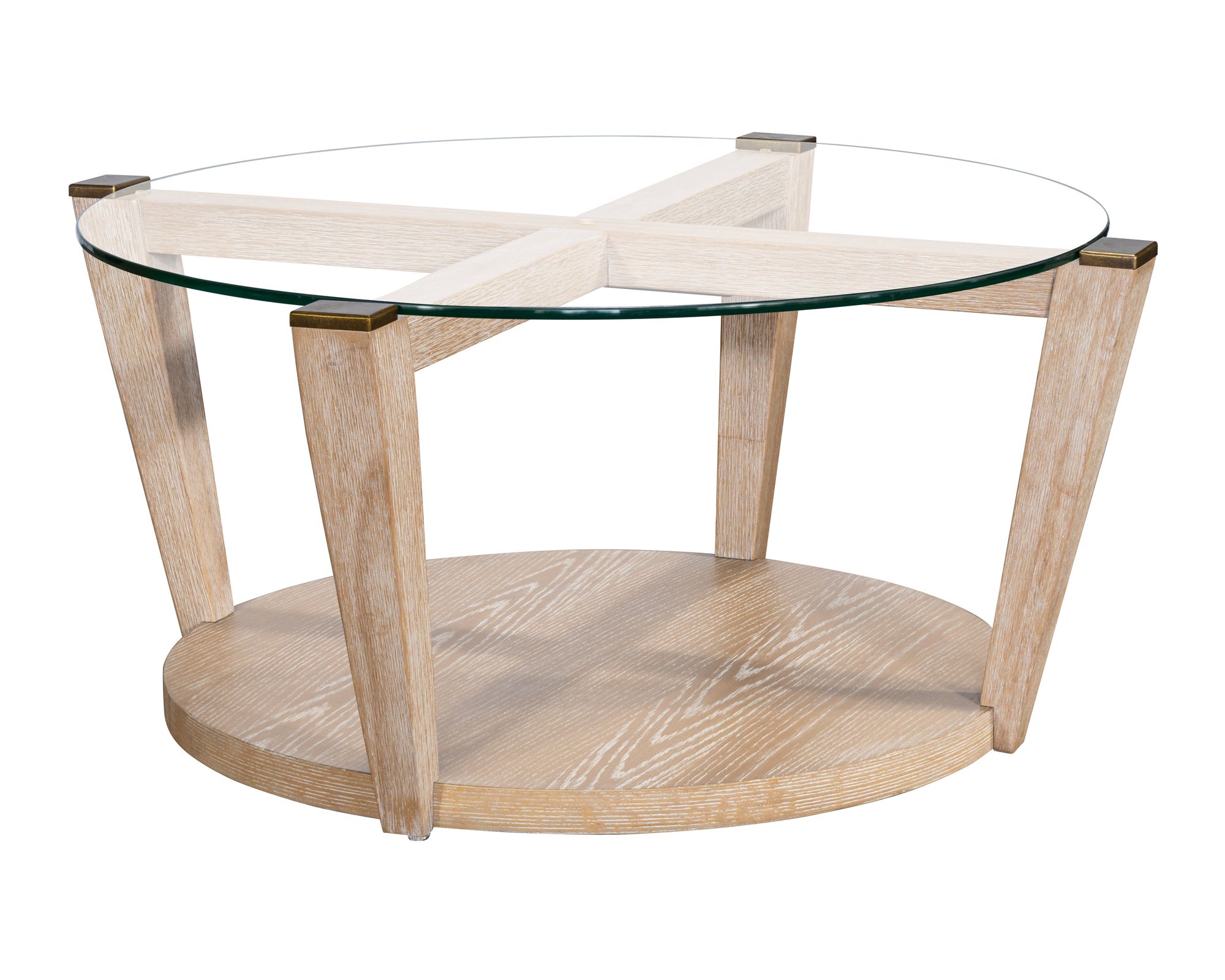 Image 2 Dunes 40" Wide Bleached Oak Cocktail Table more views
