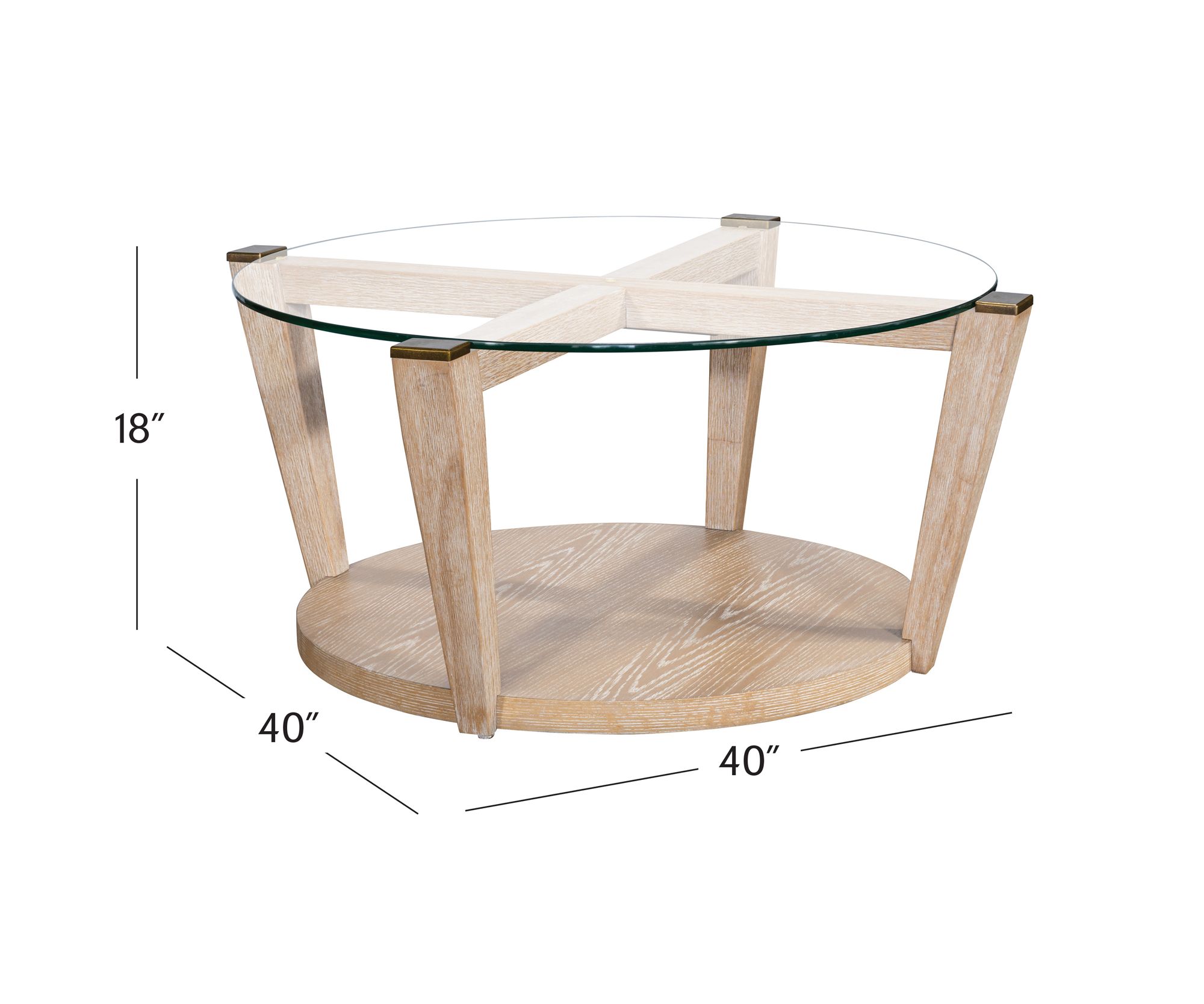 Image 6 Dunes 40" Wide Bleached Oak Cocktail Table more views