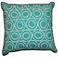 Dunkin Turquoise Blue 20" Square Decorative Outdoor Pillow