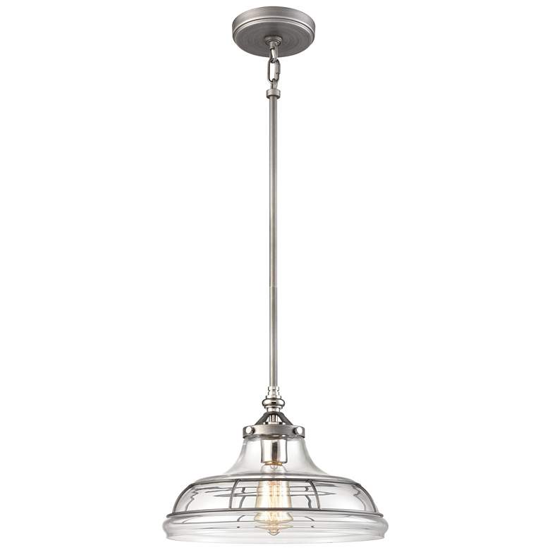 Image 1 Dunkirk 13" Wide 1-Light Pendant - Weathered Zinc