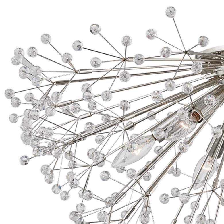 Image 3 Dunkirk 30"W Polished Nickel Crystal 6-Light Ceiling Light more views