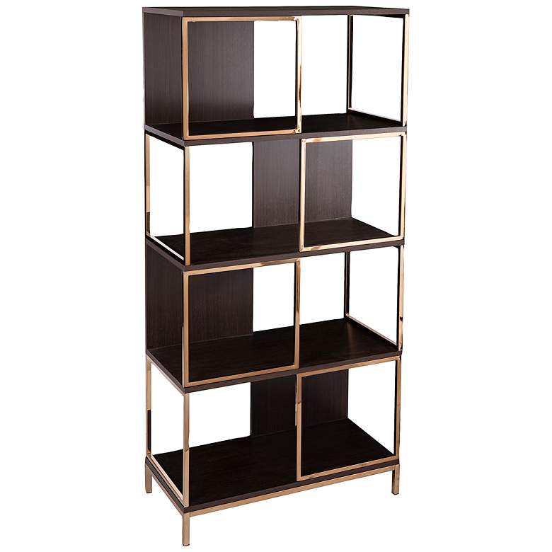 Image 2 Dunleer 31 1/2 inch Wide Dark Brown Wood 4-Shelf Etagere