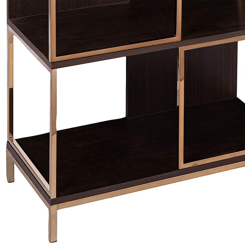 Image 4 Dunleer 31 1/2 inch Wide Dark Brown Wood 4-Shelf Etagere more views