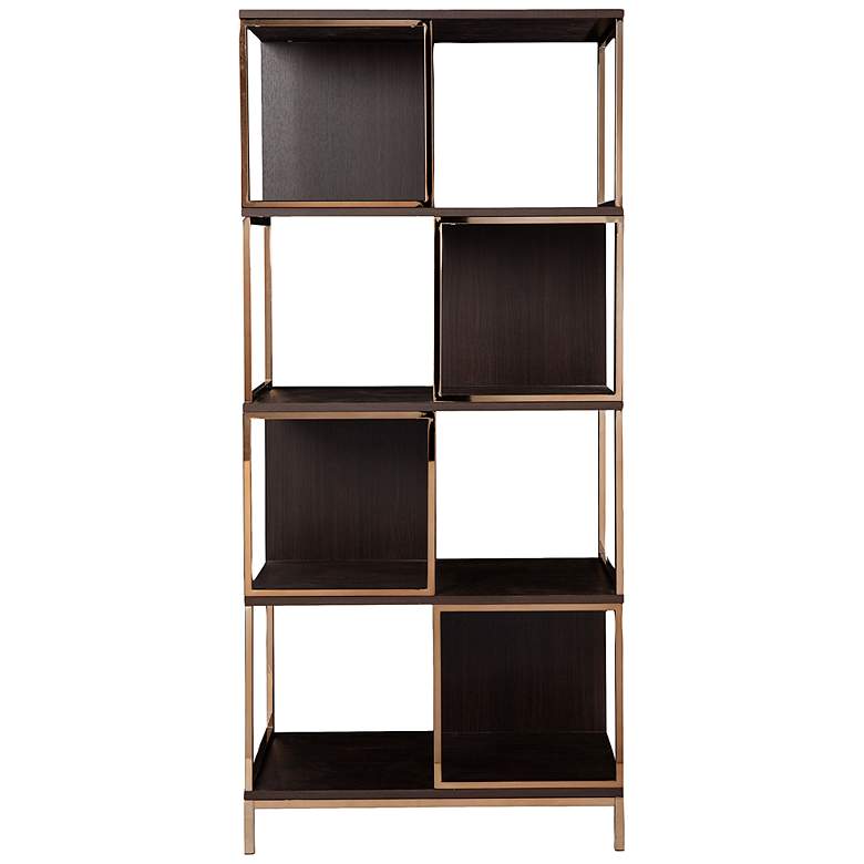 Image 5 Dunleer 31 1/2 inch Wide Dark Brown Wood 4-Shelf Etagere more views