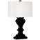 Dunmore White Shade Black Crystal Table Lamp