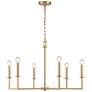 Dunne 30" Wide 6-Light Chandelier - Lacquered Brass