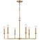 Dunne 30" Wide 6-Light Chandelier - Lacquered Brass