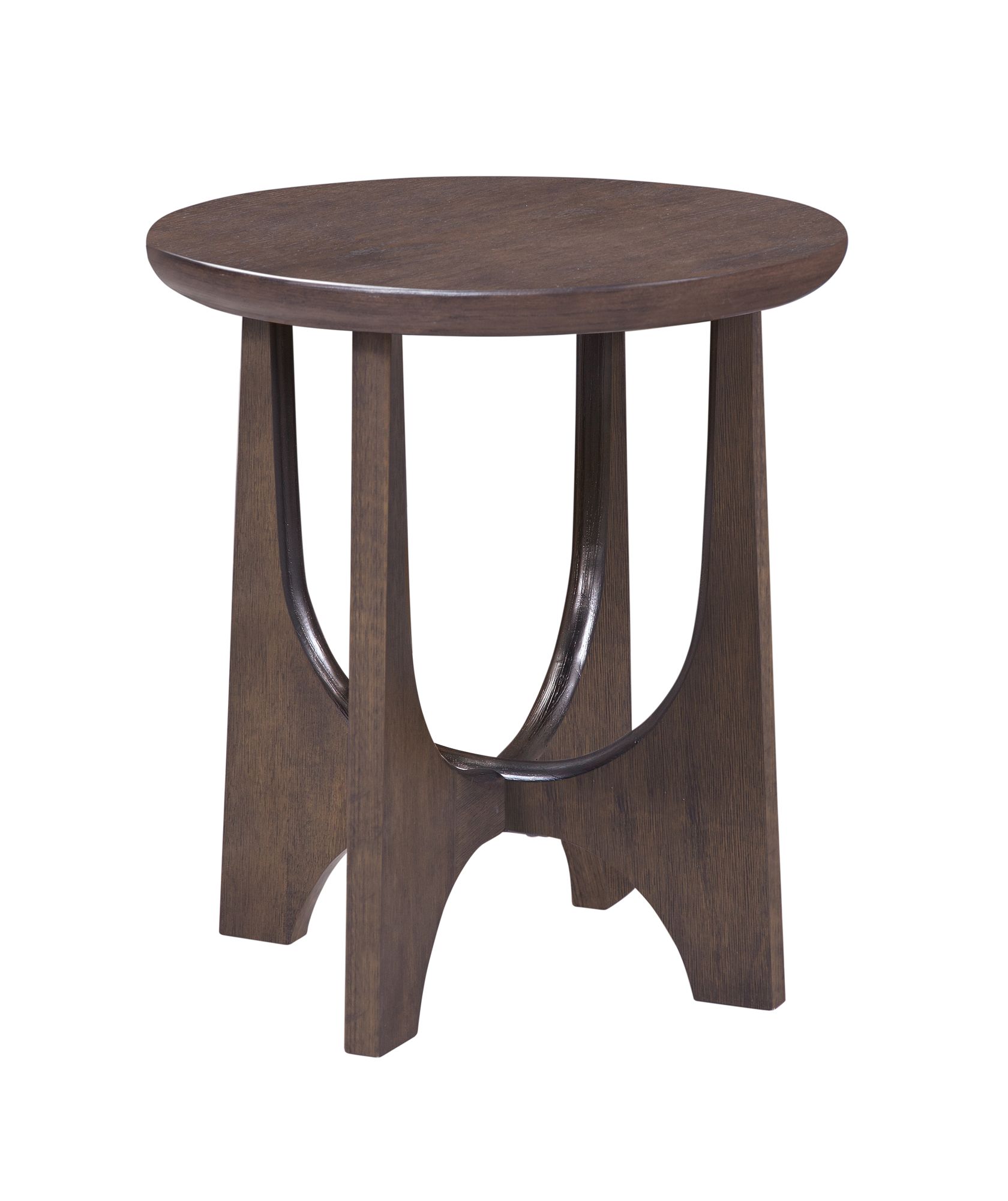 Image 2 Dunnigan 22" High Antique Brown Oak Round End Table more views
