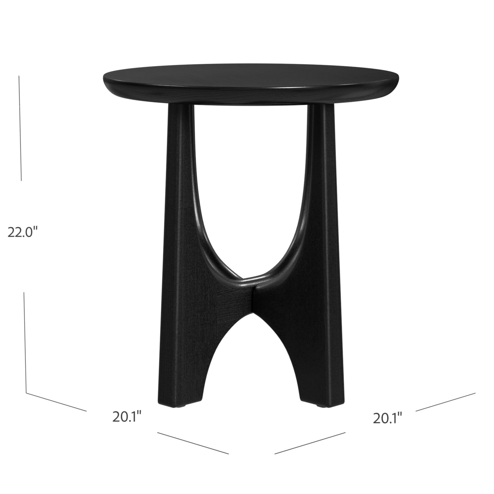 Image 3 Dunnigan 22" Matte Black Round End Table more views