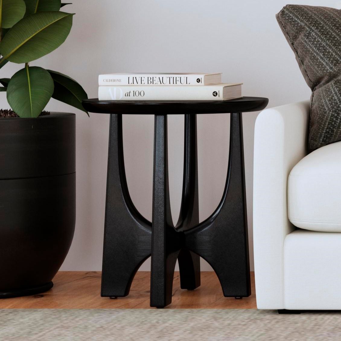 Image 6 Dunnigan 22" Matte Black Round End Table more views