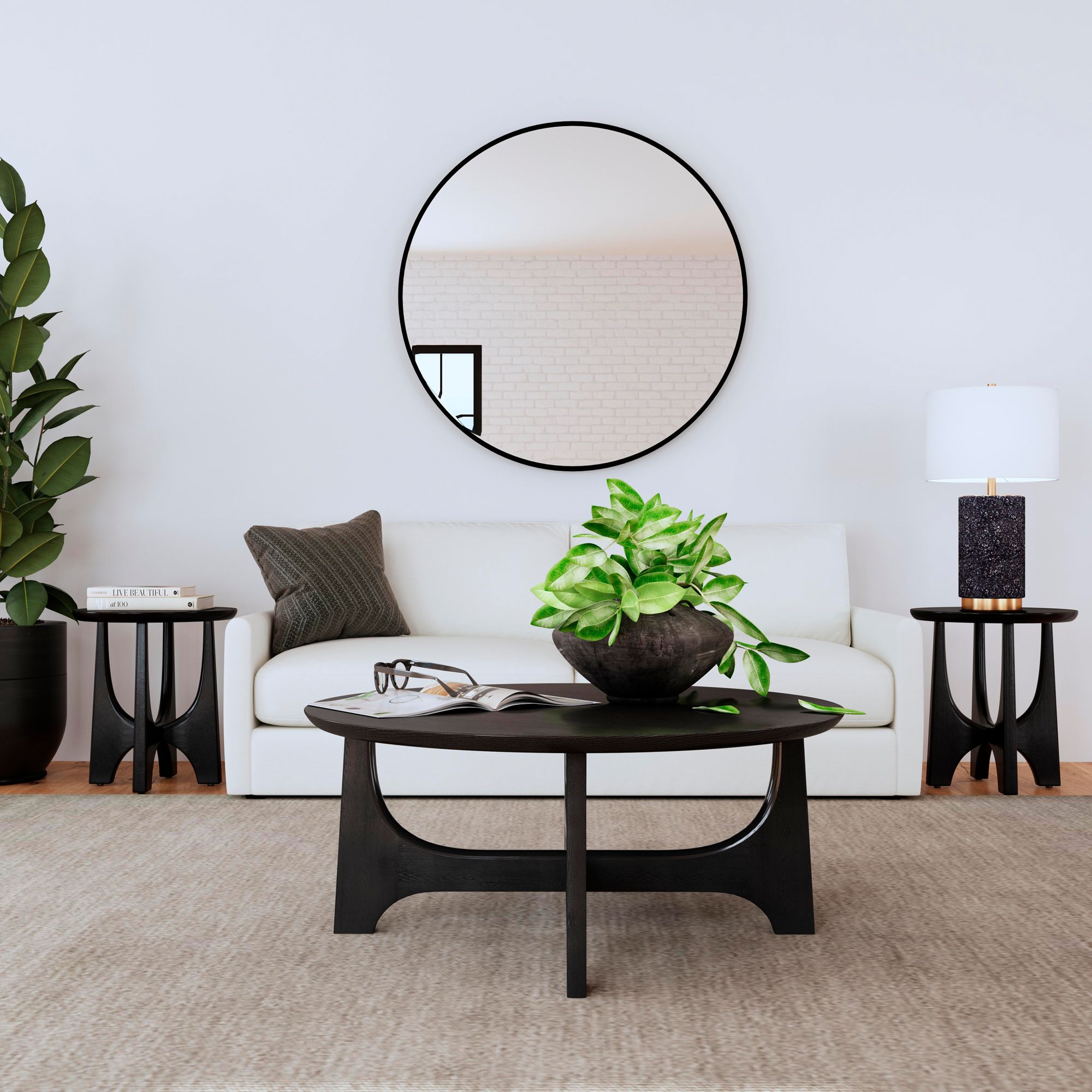 Dunnigan 22" Matte Black Round End Table