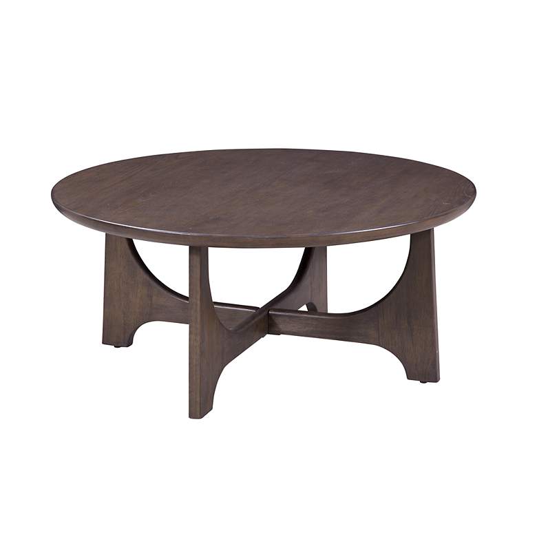 Image 2 Dunnigan 40" Wide Antique Brown Oak Cocktail Table more views