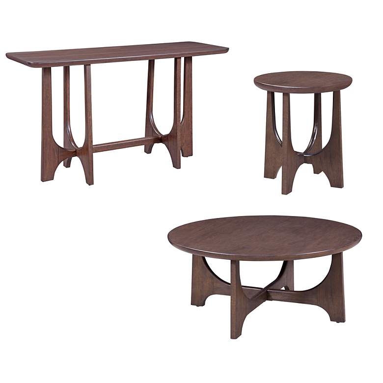 Image 4 Dunnigan 40" Wide Antique Brown Oak Cocktail Table more views