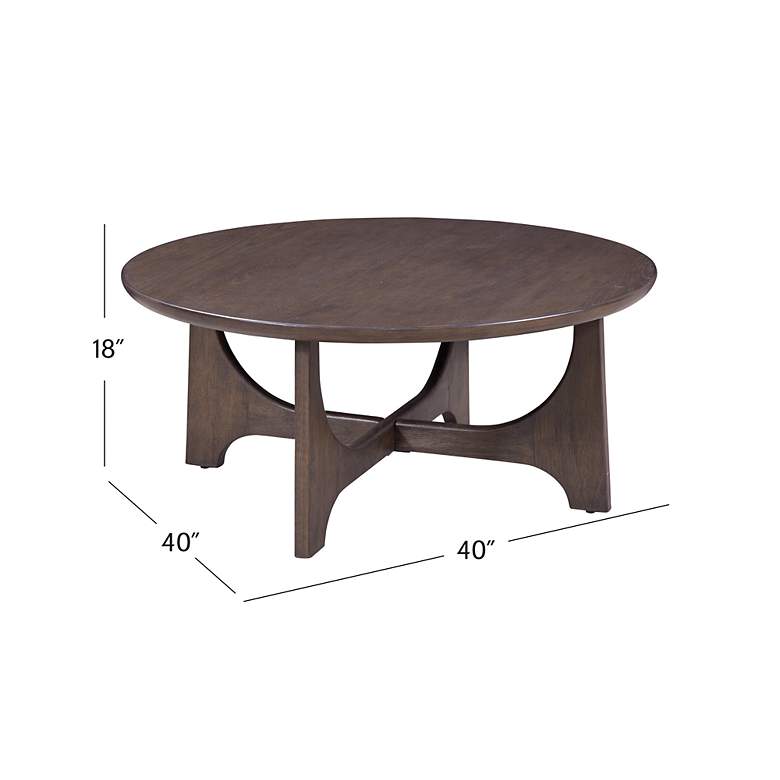 Image 7 Dunnigan 40" Wide Antique Brown Oak Cocktail Table more views