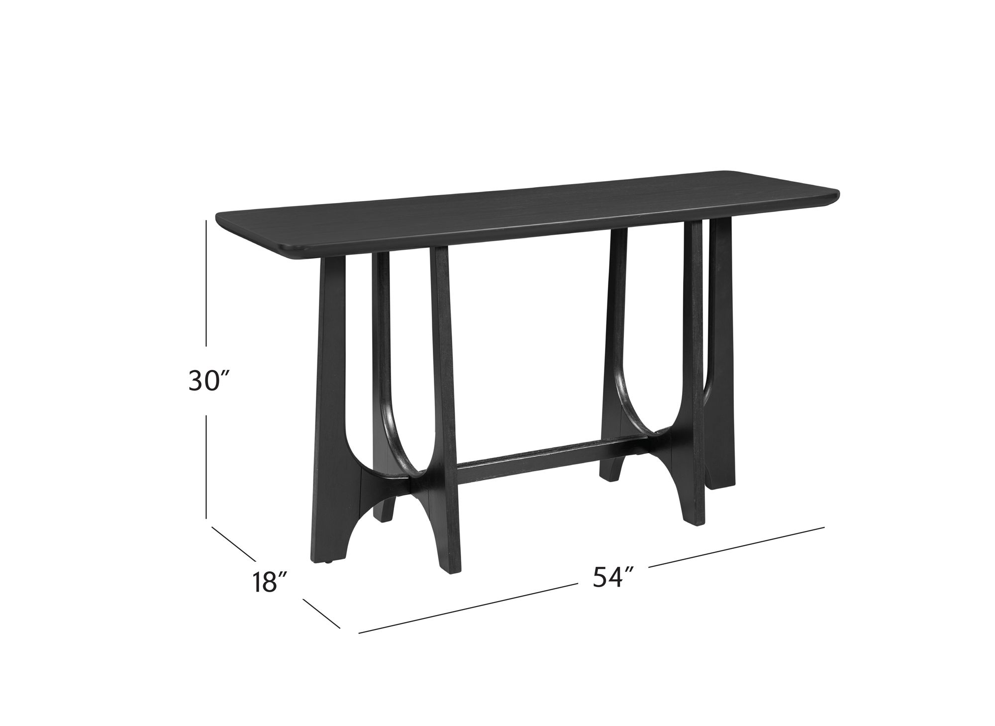 Image 3 Dunnigan 54" Long Black Console Table more views