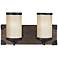 Dunning 8 1/4" High Stardust and Oak 2-Light LED Wall Sconce