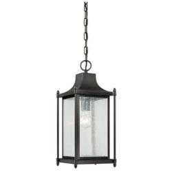 Dunnmore 1-Light Outdoor Hanging Lantern in Black