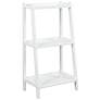 Dunnsville 22" Wide White Wood 3-Shelf Ladder Bookshelf