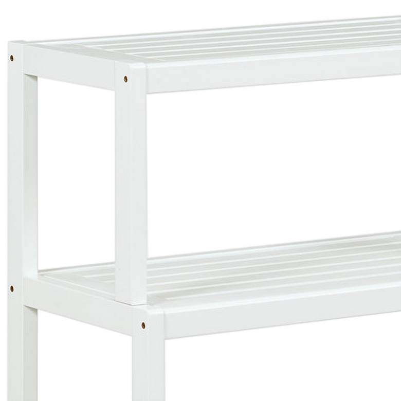 Image 2 Dunnsville 22 inch Wide White Wood 4-Shelf Stepped Bookshelf more views