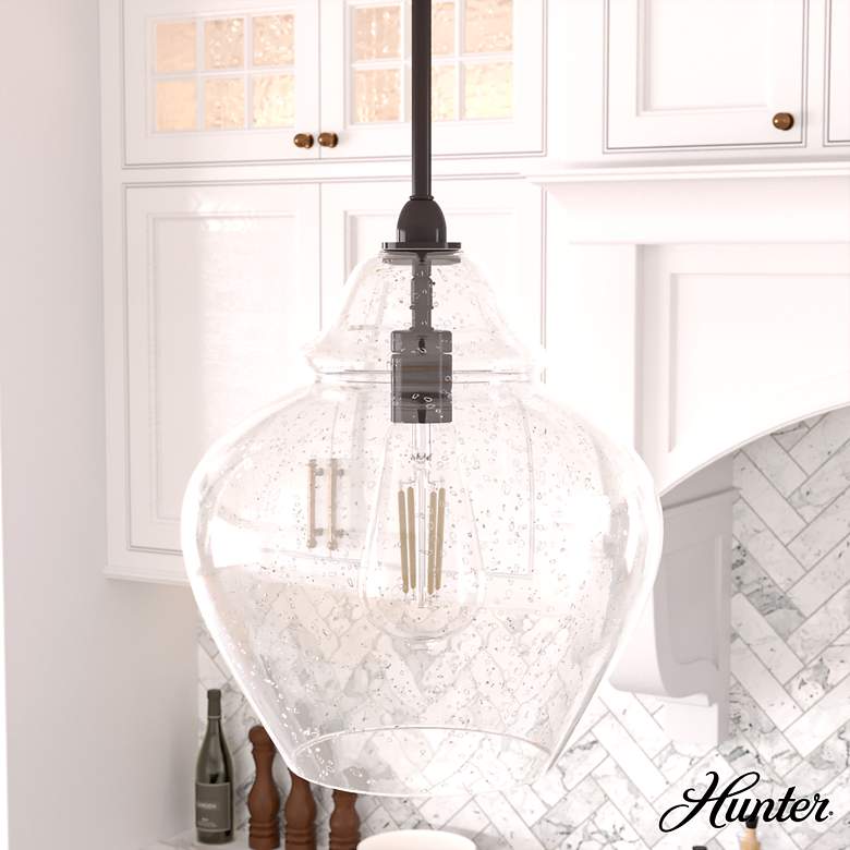 Image 1 Dunshire 12" Wide Noble Bronze and Clear Glass Mini Pendant
