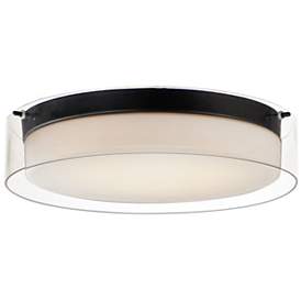 Image1 of Duo 1-Light 16" Wide Black Flush Mount Light