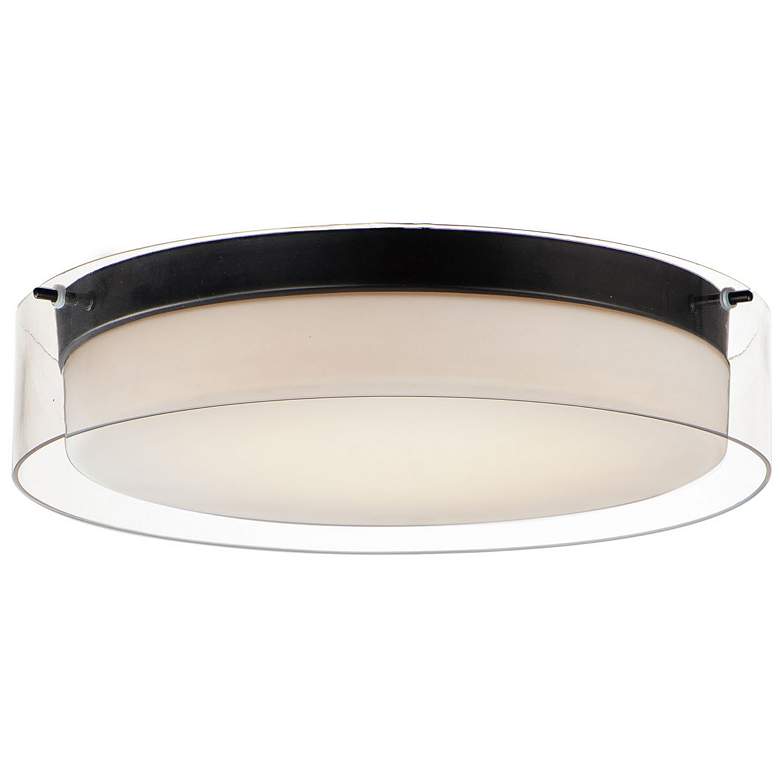 Image 1 Duo 1-Light 16" Wide Black Flush Mount Light