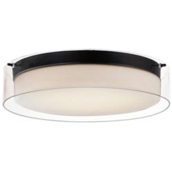 Duo 1-Light 16" Wide Black Flush Mount Light