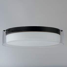 Image2 of Duo 1-Light 16" Wide Black Flush Mount Light more views
