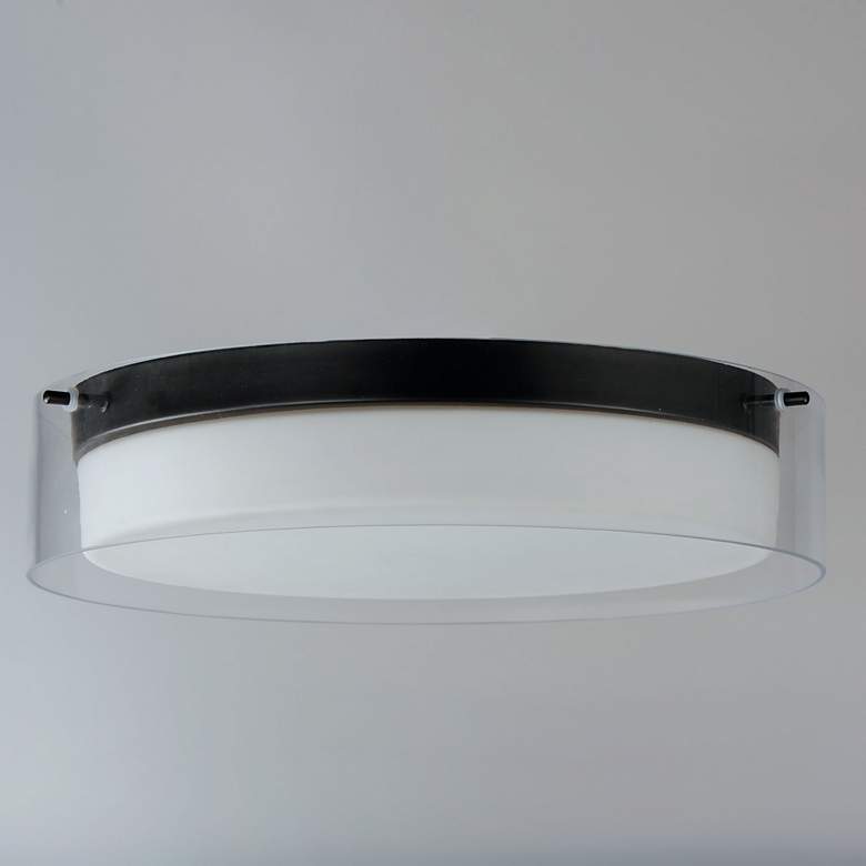 Image 2 Duo 1-Light 16" Wide Black Flush Mount Light more views