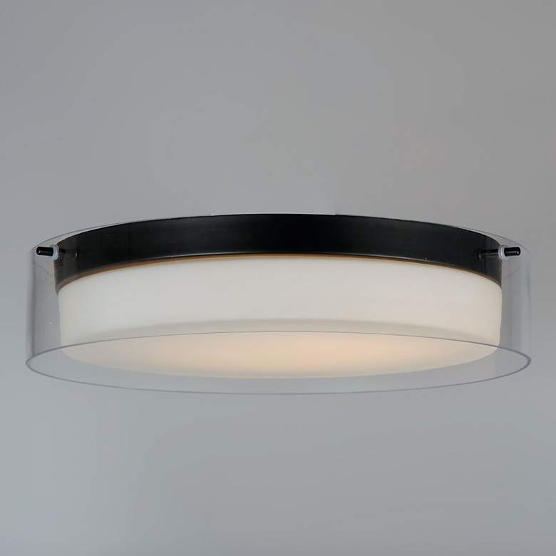 Image 3 Duo 1-Light 16" Wide Black Flush Mount Light more views