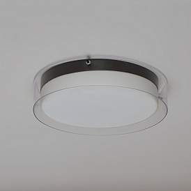 Image4 of Duo 1-Light 16" Wide Black Flush Mount Light more views