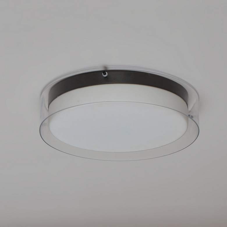 Image 4 Duo 1-Light 16" Wide Black Flush Mount Light more views