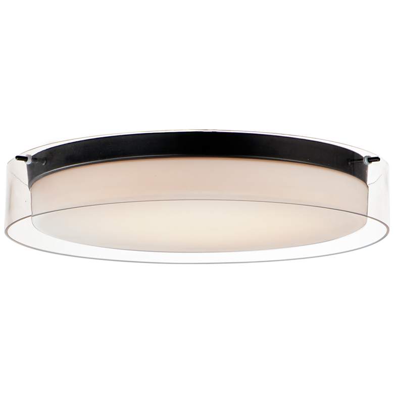 Image 1 Duo 1-Light 19.75 inch Wide Black Flush Mount Light