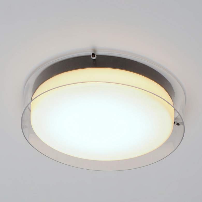 Image 1 Duo 1-Light 19.75" Wide Black Flush Mount Light