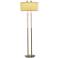 Duo Light Satin Steel Floor Lamp