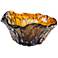 Duo Wave Amber and Smoke Colored Art Glass Bowl