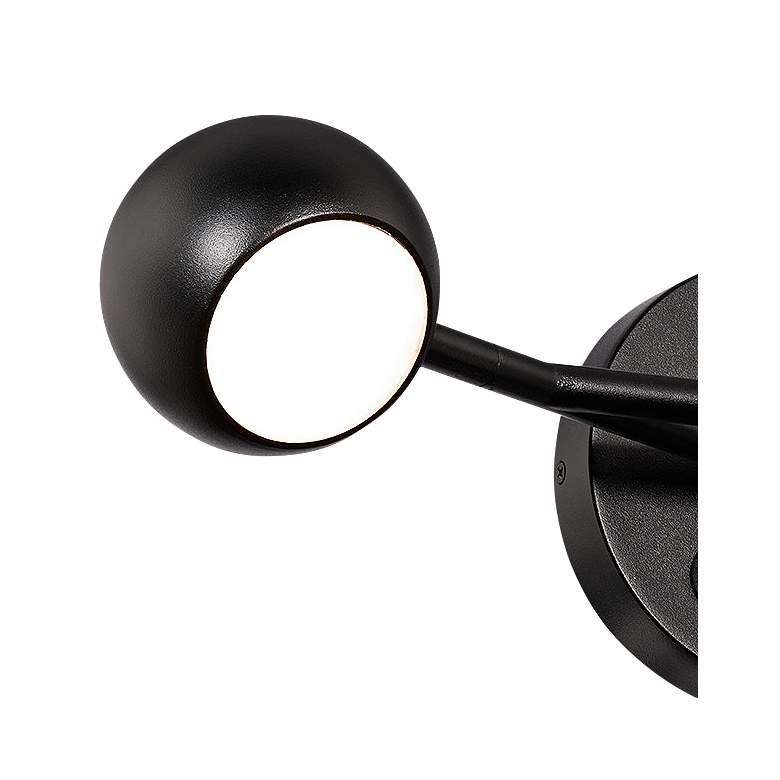 Image 3 Duplex 5" High Black 2-Light LED Wall Sconce with USB Port more views