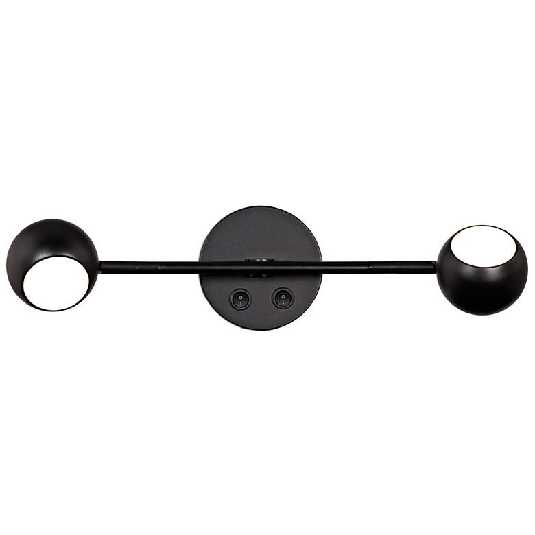 Image 4 Duplex 5" High Black 2-Light LED Wall Sconce with USB Port more views