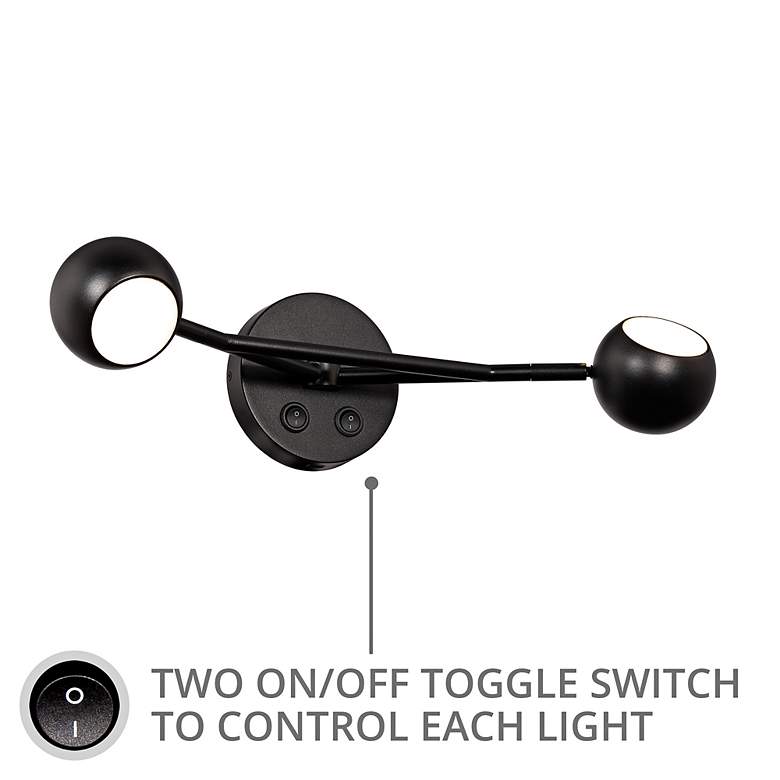 Image 6 Duplex 5" High Black 2-Light LED Wall Sconce with USB Port more views