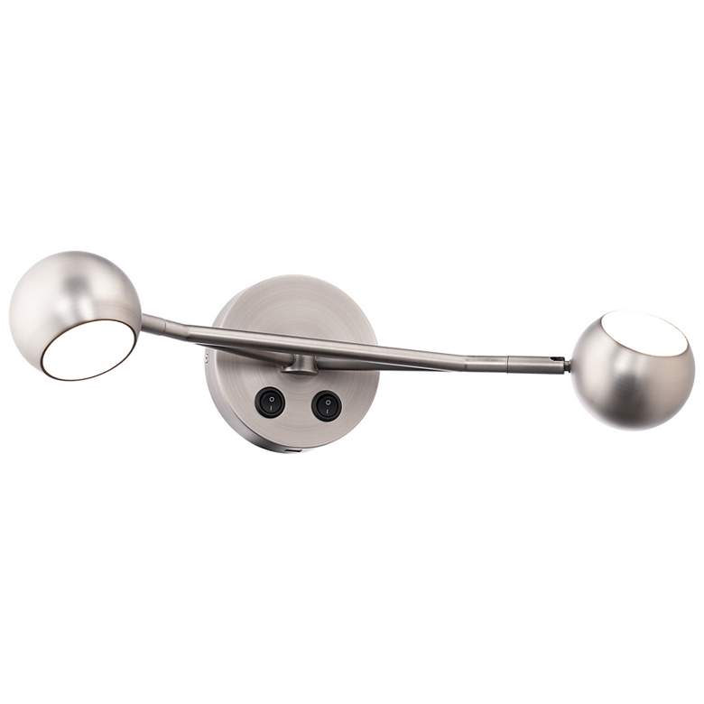 Image 1 Duplex 5 inchH x 20 inchW 2-Light Reading Light in Brushed Nickel