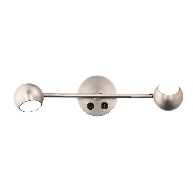 Image 3 Duplex 5"H x 20"W 2-Light Reading Light in Brushed Nickel more views
